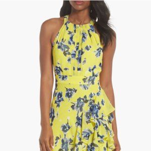 Eliza J Halter Ruffle Maxi Dress.